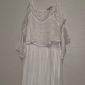 NEW Charlotte Russe White Lace Detail Jumpsuit
